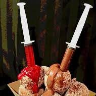 Injectable Syringe with Raspberry Sauce